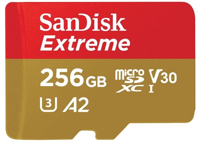 Sandisk Extreme microSDXC 256GB 190MB/s A2 C10 V30 UHS +