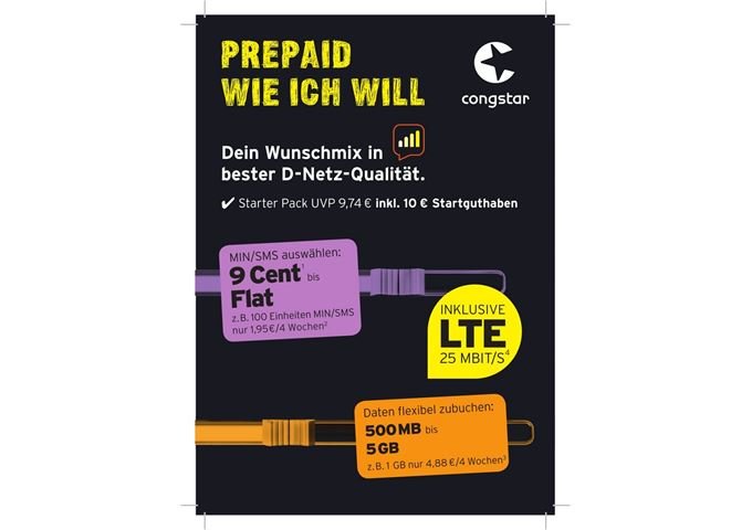 Congstar Prepaid-Karte Wunschmix (inkl. Aktivierung)